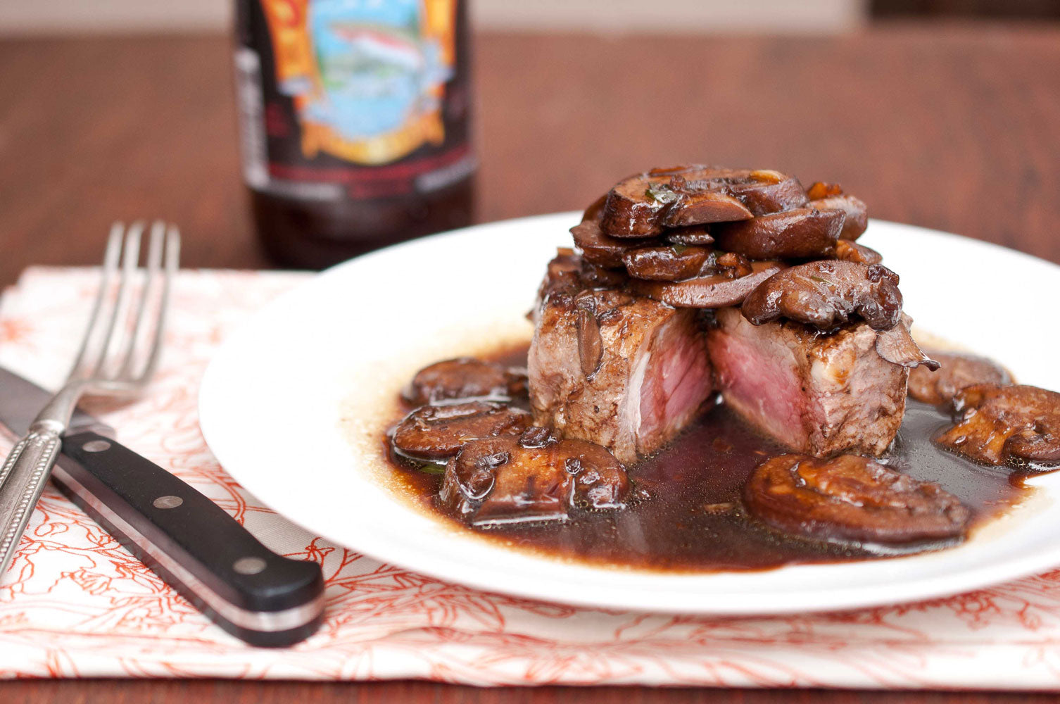 Grilled Balsamic Top Sirloin Steak With Mushrooms